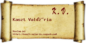 Kaszt Valéria névjegykártya